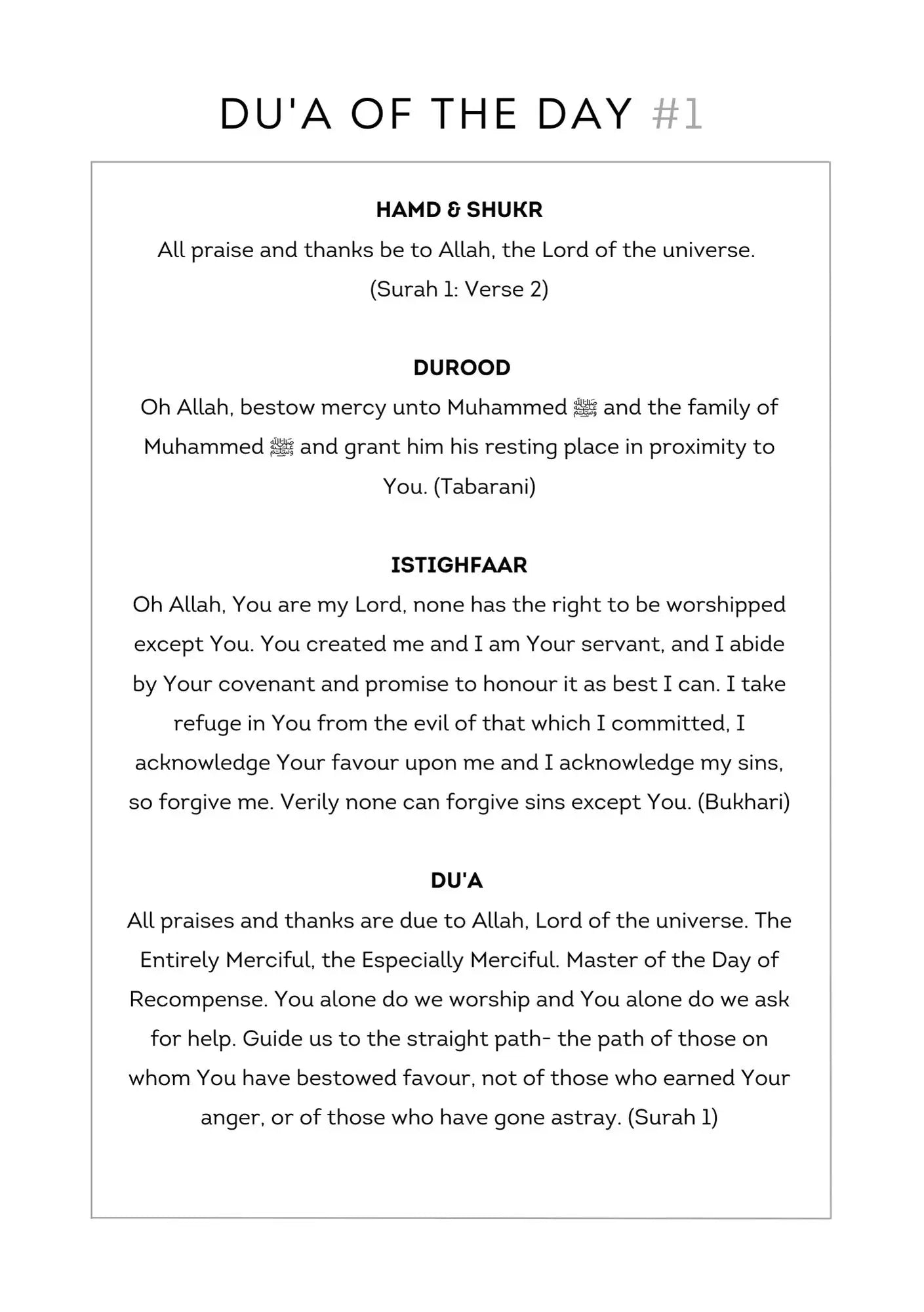 Me and My Duaas Journal