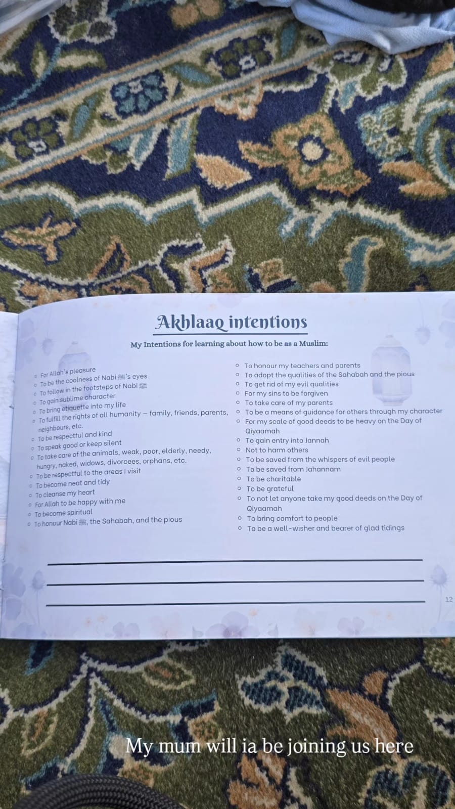 Student Intentions by Madrasah Daarul Arqaam
